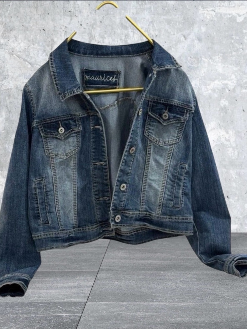 Maurices Women's Denim Cuff Option Denim Jacket Size XL